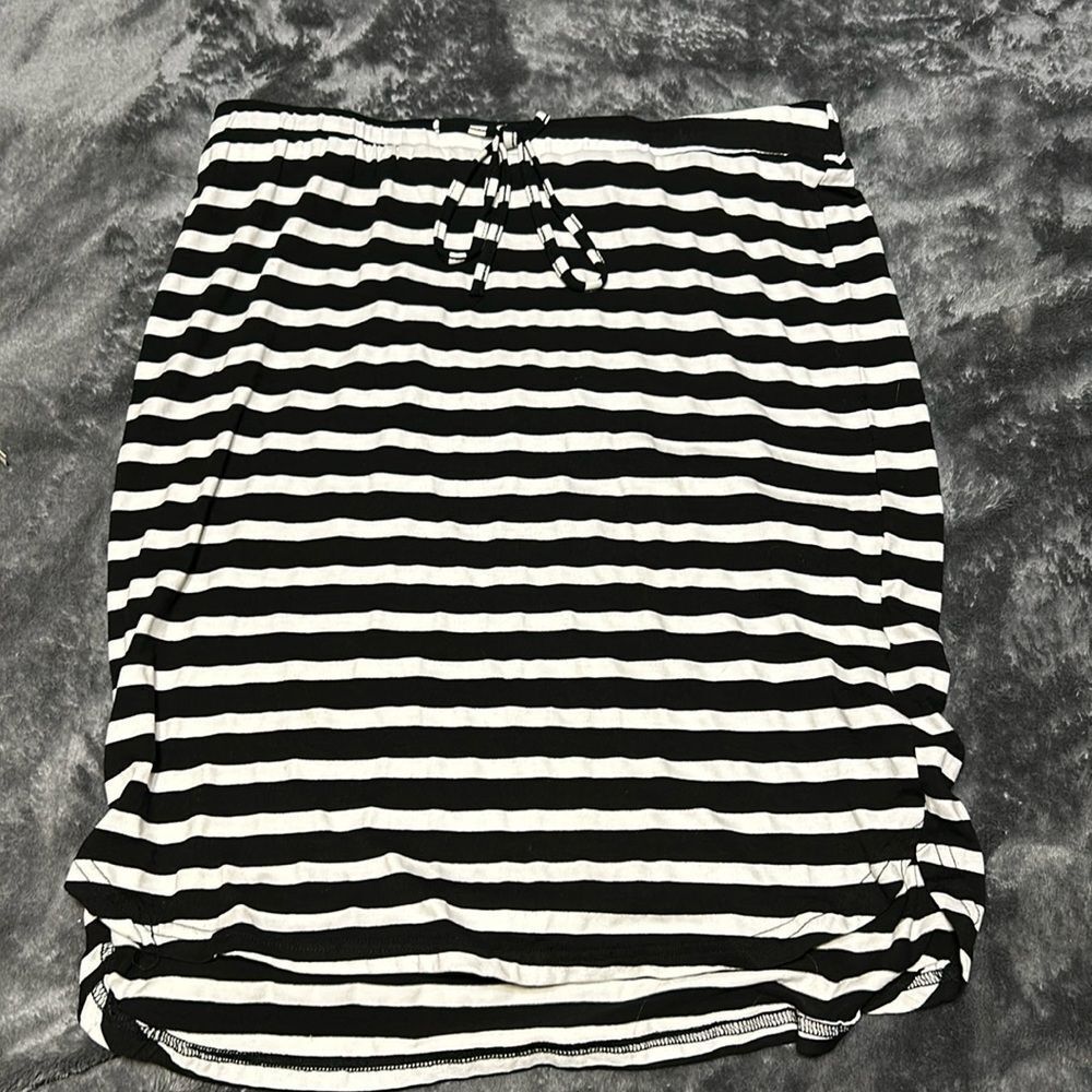 Tickled teal Striped drawstring waist skirt size medium